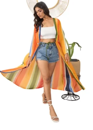 Generic Women's Polyester Crepe Printed Long Sleeves Shrug (Multicolor)
