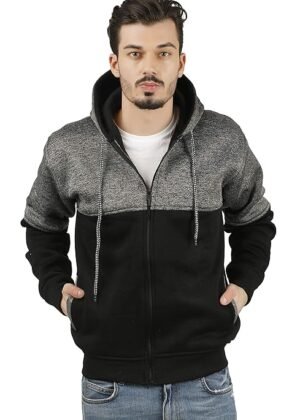 Men’s Cotton Hooded Sweatshirt with Zip – Grindle Black